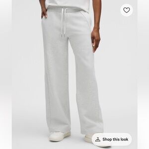 Scuba Mid-Rise Wide-Leg Pant (Heather Core Ultra Light Grey)